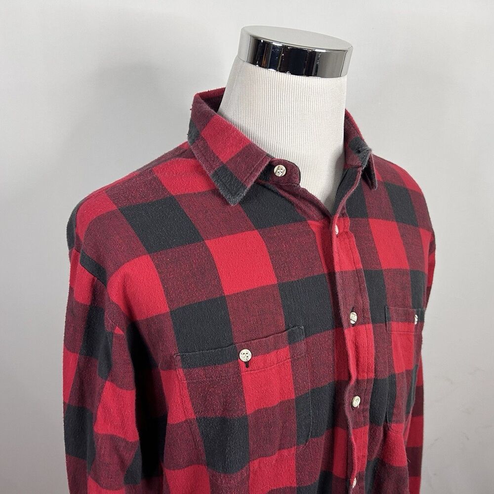 American Eagle Outfitters XL Vintage Flannel Shirt Buffalo Plaid Red Black